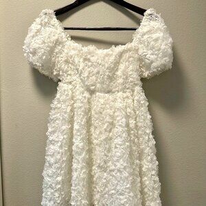 Lulus White Puff Sleeve Babydoll Dress – XS